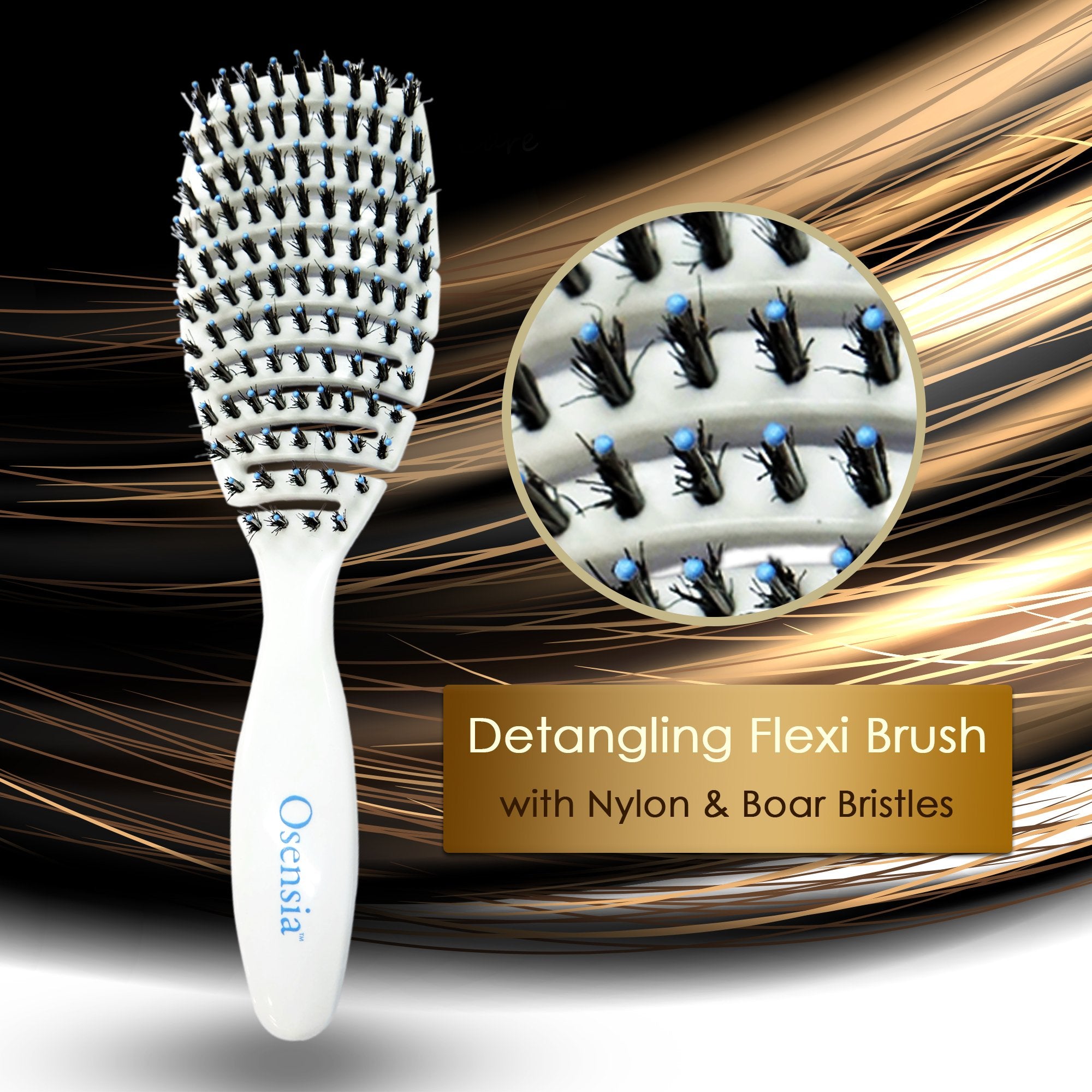 Flexi Hair Brush (Boar + Nylon Bristles)