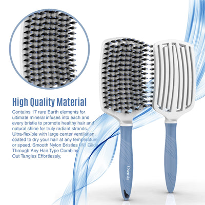 Large Flexi Detangling Brush - Boar +Nylon Bristles