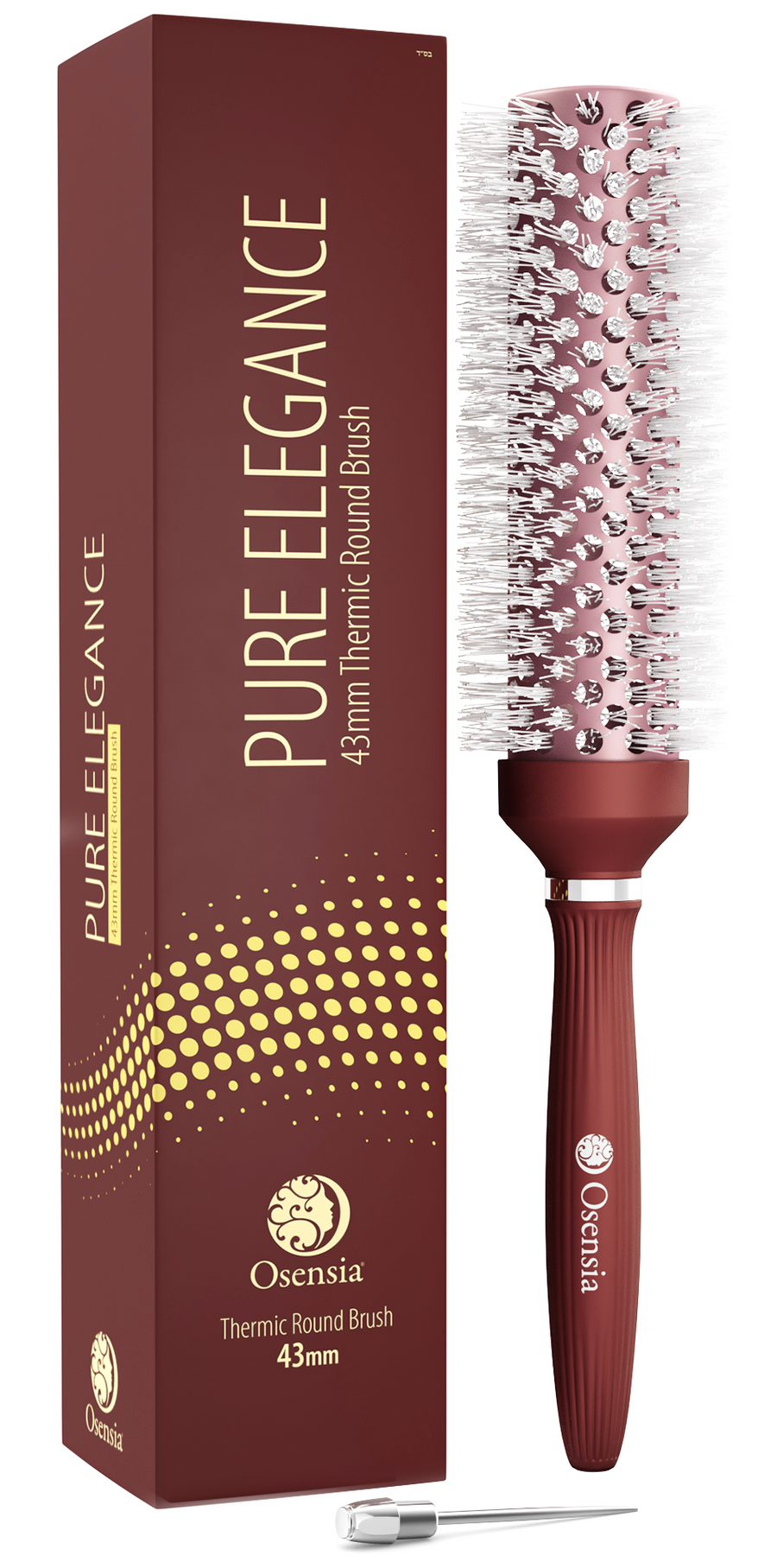 Long Ionic Ceramic Round Brush for Blow Drying - (1.7 Inch/ 43mm)