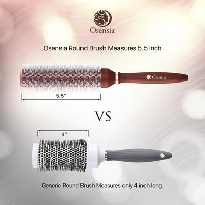 Long Ionic Ceramic Round Brush for Blow Drying - (1.3 Inch/ 33mm)