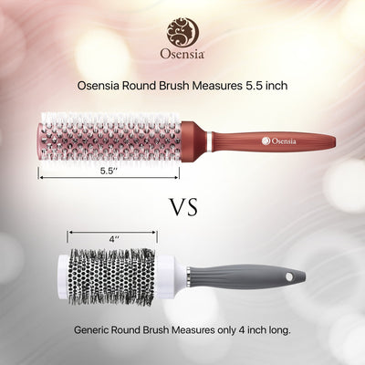 Long Ionic Ceramic Round Brush for Blow Drying - (1.7 Inch/ 43mm)