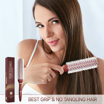 Long Ionic Ceramic Round Brush for Blow Drying - (1.3 Inch/ 33mm)
