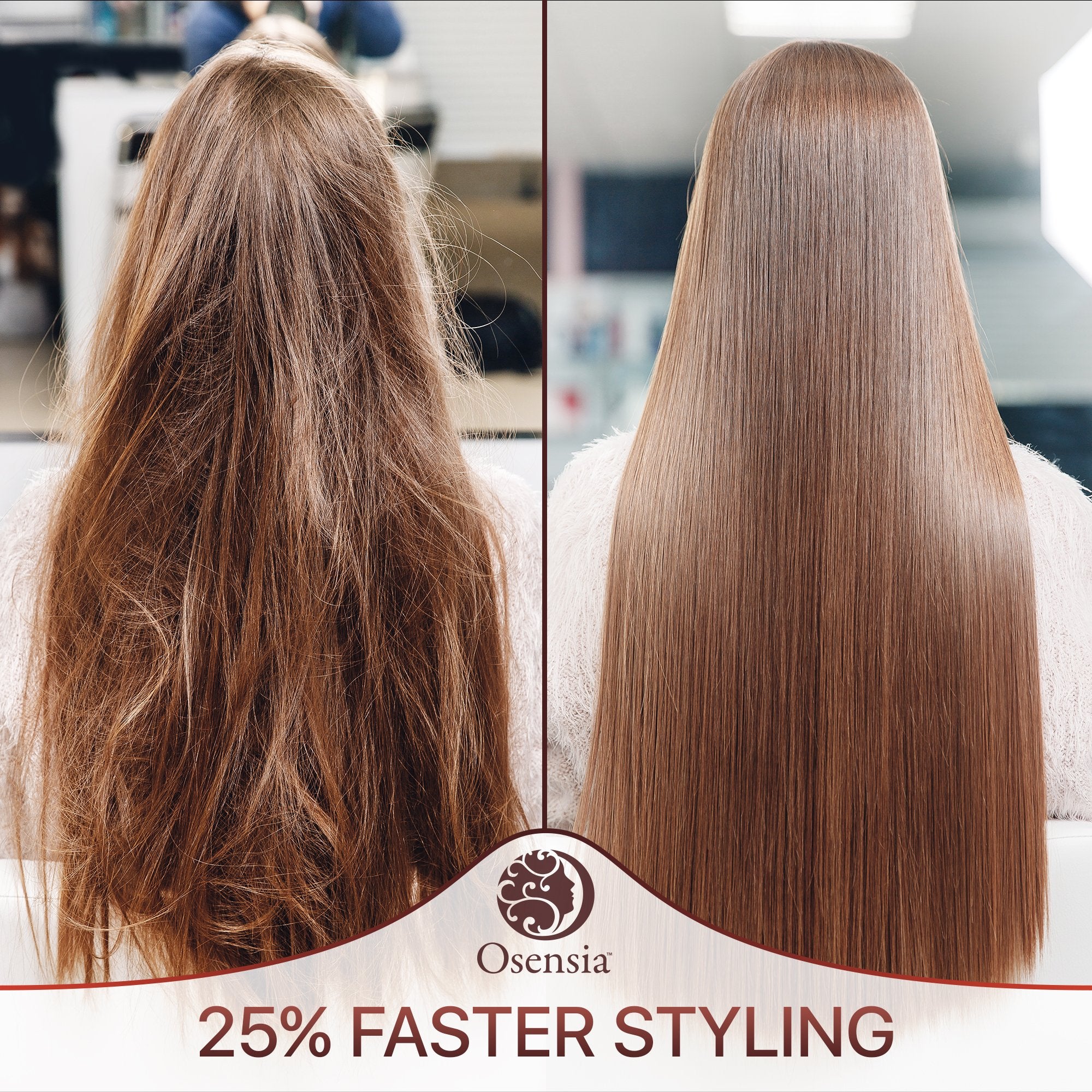 Long Ionic Ceramic Round Brush for Blow Drying - (1.7 Inch/ 43mm)