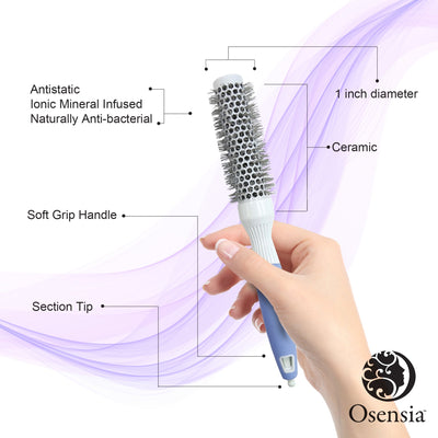 Ionic Ceramic Round Brush for Blow Drying – Extra Small (1 Inch/ 25mm)