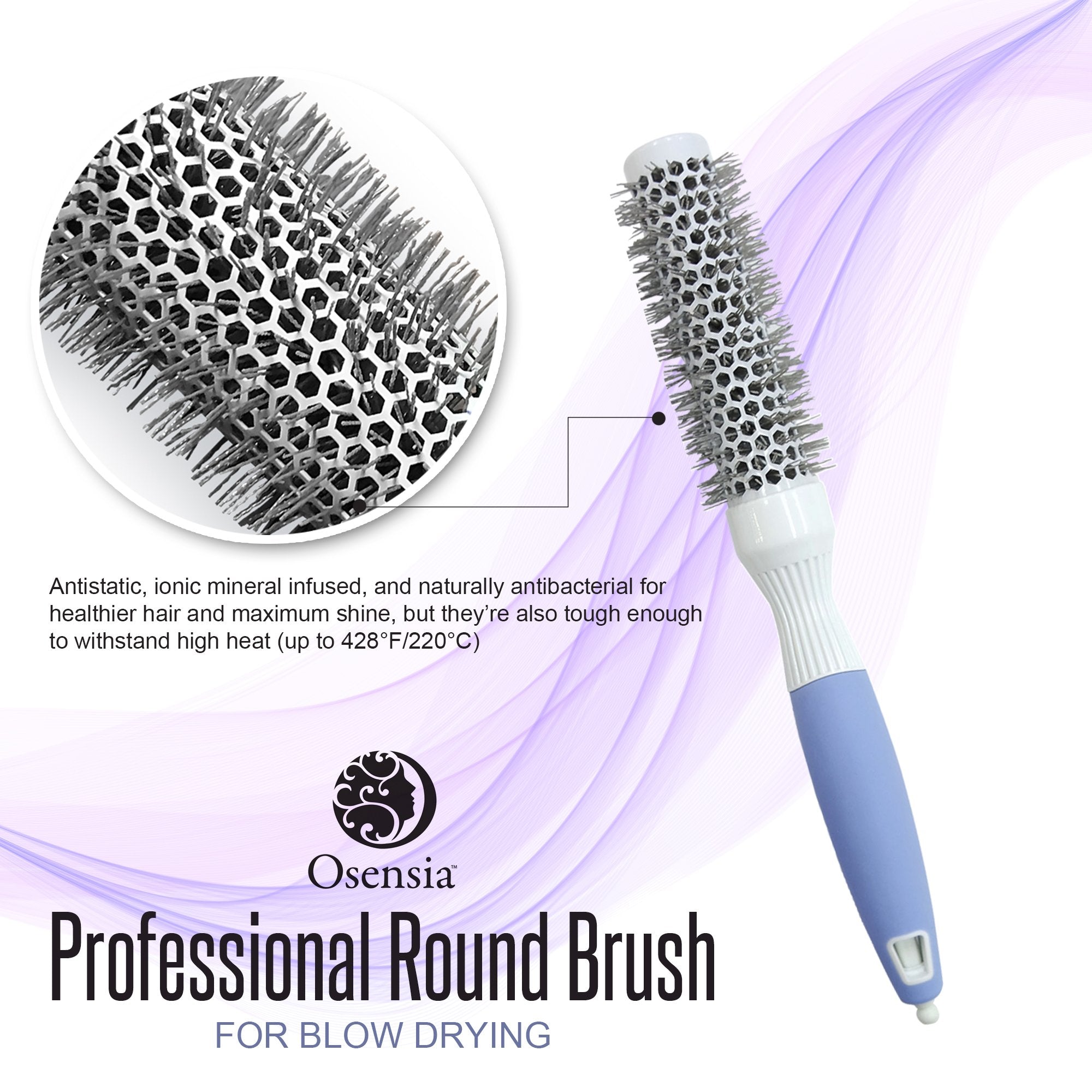 Ionic Ceramic Round Brush for Blow Drying – Extra Small (1 Inch/ 25mm)